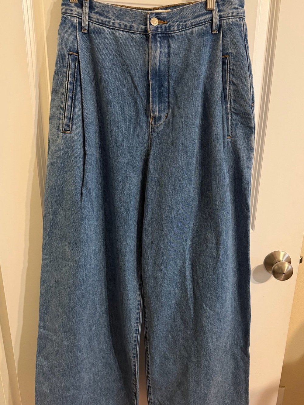 Anthropologie Etica Raven Pleated Wide Leg Denim Jeans - size 28 NWT!